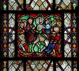 Fenster, das den Einzug in Jerusalem darstellt